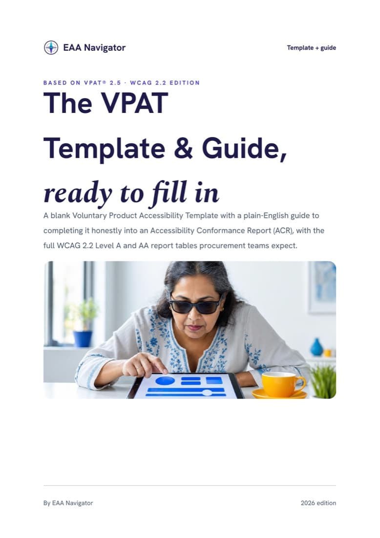 Cover of the VPAT Template & Guide PDF